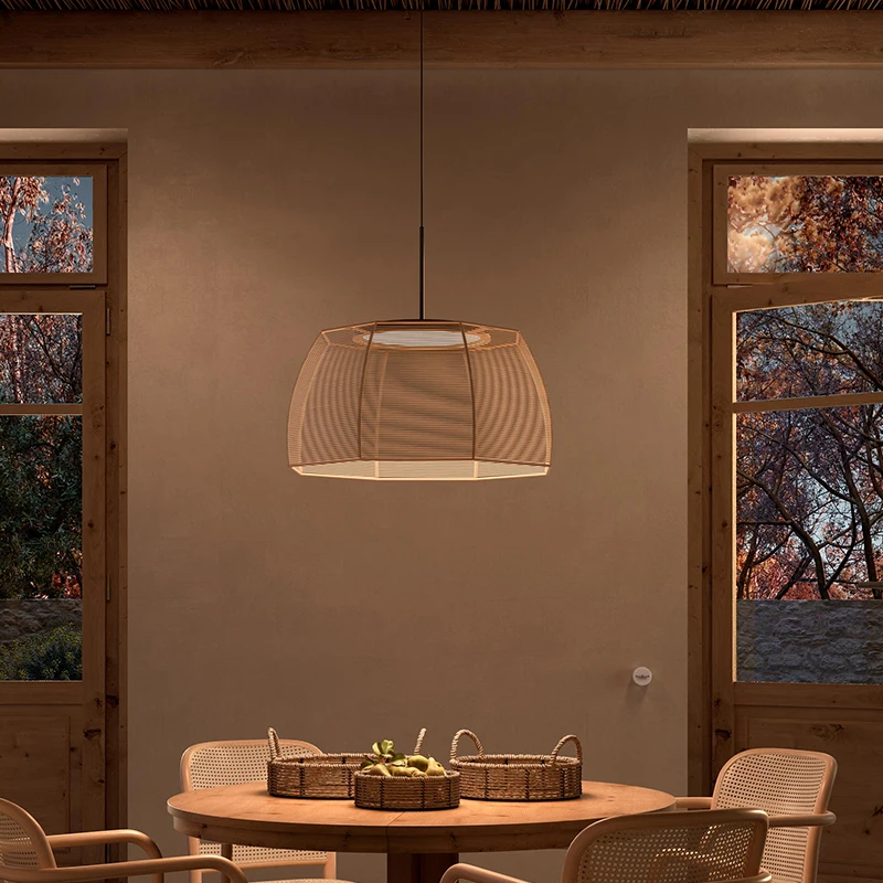 

Restaurant Pendant Light, Homestay Bedroom Dining Table Light, Hotel Bar Counter, Hemp Rope Hand Woven Art Lighting