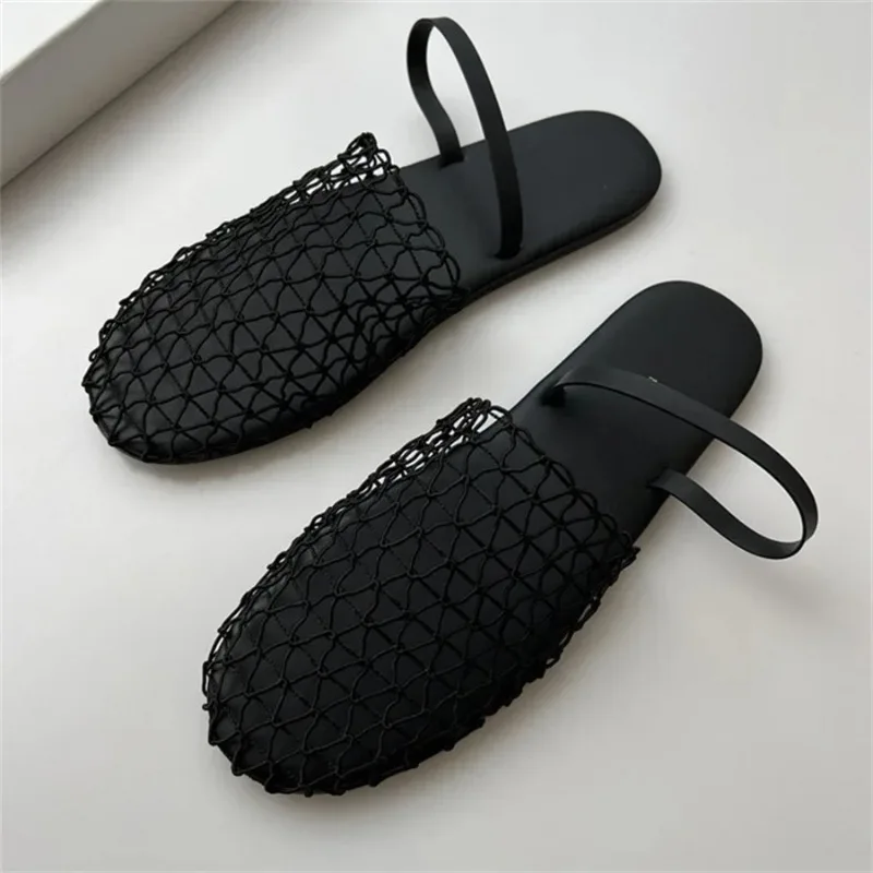 

Niche Pure Original Braided Toe Hollow Roman Sandals for Women, Summer Flat Sandals, Holiday Beach Shoes