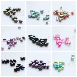 DIY 용품-10개 체코산 프레스드 글라스 파인딩 라이스 스페이서 비즈 - 다양한 빈티지 색상 4x6mm (BONMIXG)