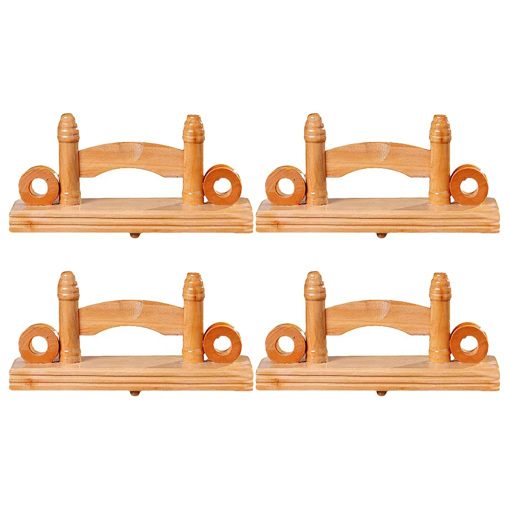 

4Pcs Wooden Fan Holder Display Stand Rack Japanese Style Home Decor Lightweight Easy Install Disassemble Stable Bottom