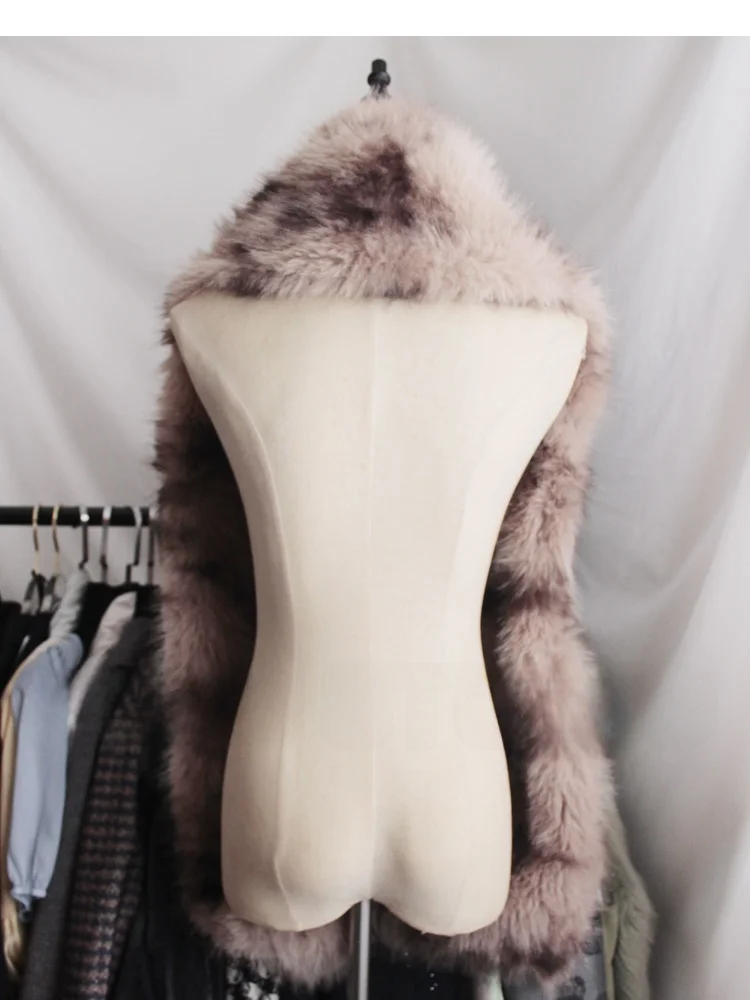 

Мягкий пушистый ретро ленивый теплый шарф из искусственного меха Sli Универсальный теплый полиэфирное волокно с рисунком adient Женский зимний шарф...