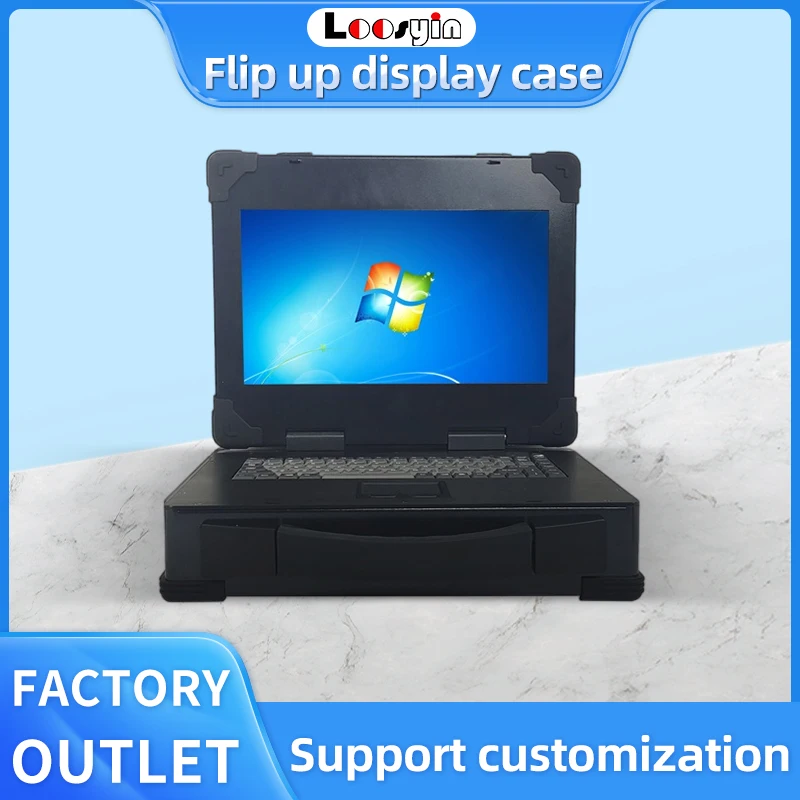 2U up-flip integrated chassis 13.3-inch portable industrial Server Rugged laptop chassis supports M-ATX motherboards