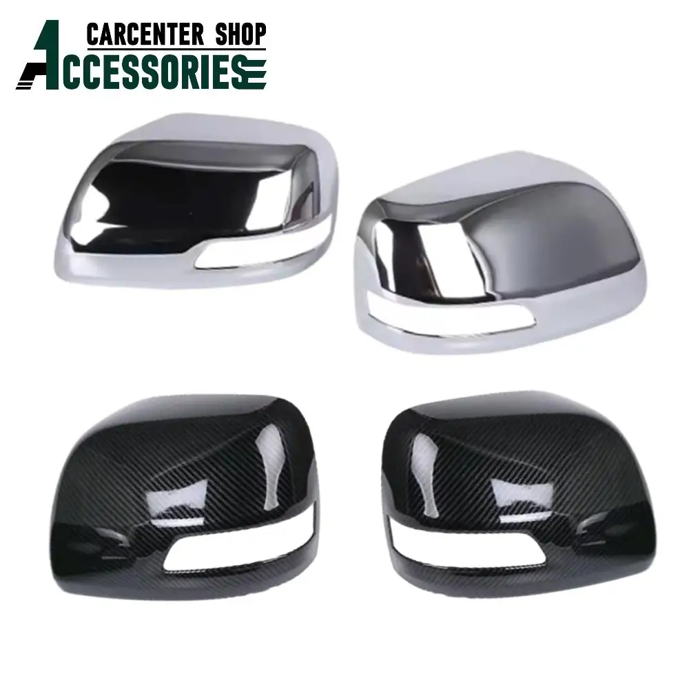 

Chrome/Carbon Fiber Black Side Wing Rearview Mirror Cover Cap for Toyota Land Cruiser LC200 2012-2021 Prado FJ150 2010-2019