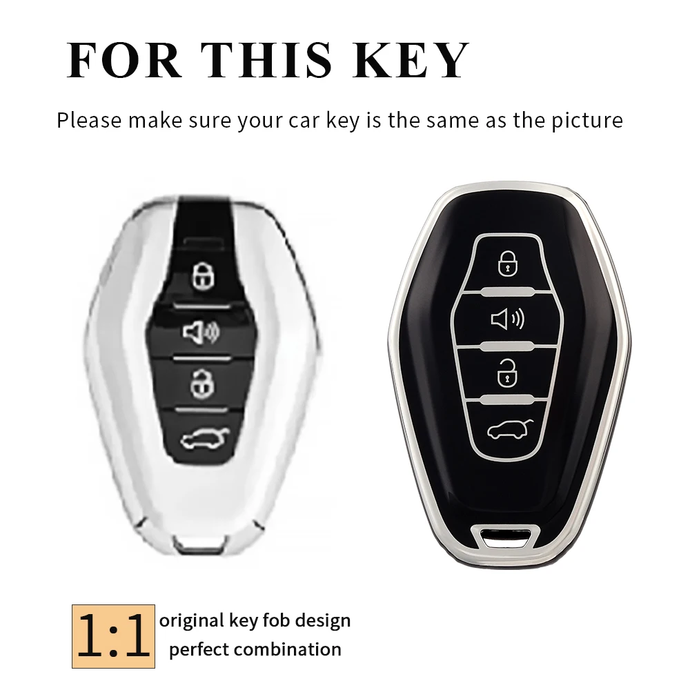 Key Case Cover Fob For Chery Jetour X70 X90 X95 Plus X70plus X90plus 2020 2021 2022 Keyring Soft New TPU key Protector Shell