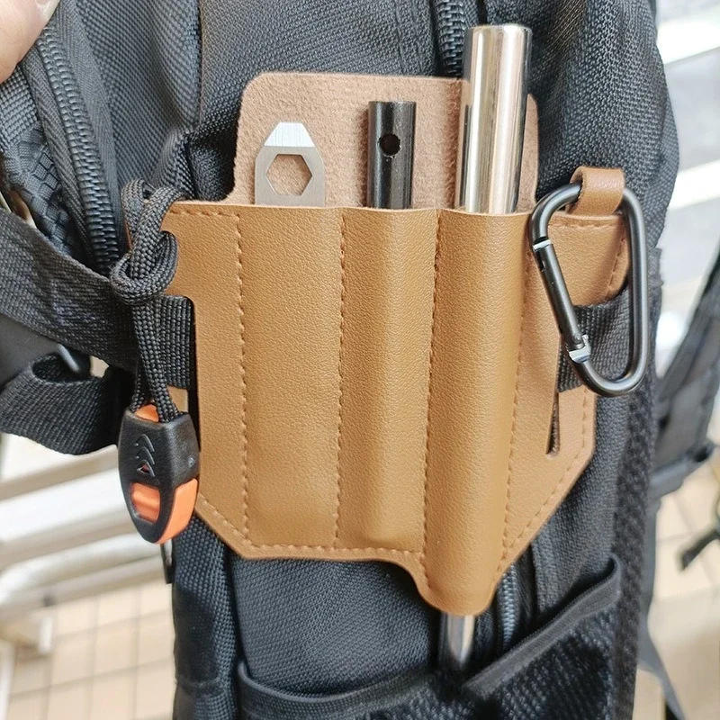 

Outdoor Magnesium Rod Fire Rod Fire Blowing Tube Pry Bar Leather Cover Fire Emergency Tool Multifunctional Survival Equipment