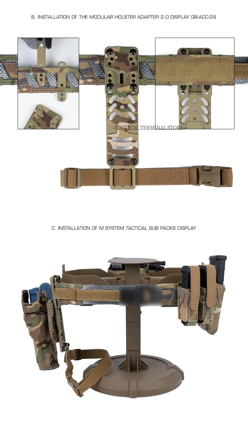 Taktischer MOLLE-Kampfgürtel für Outdoor-Jagd und Training mit Magnetischem Lokalisierungssystem und Doppeltem Innen- und Außengürtel – Detail 6