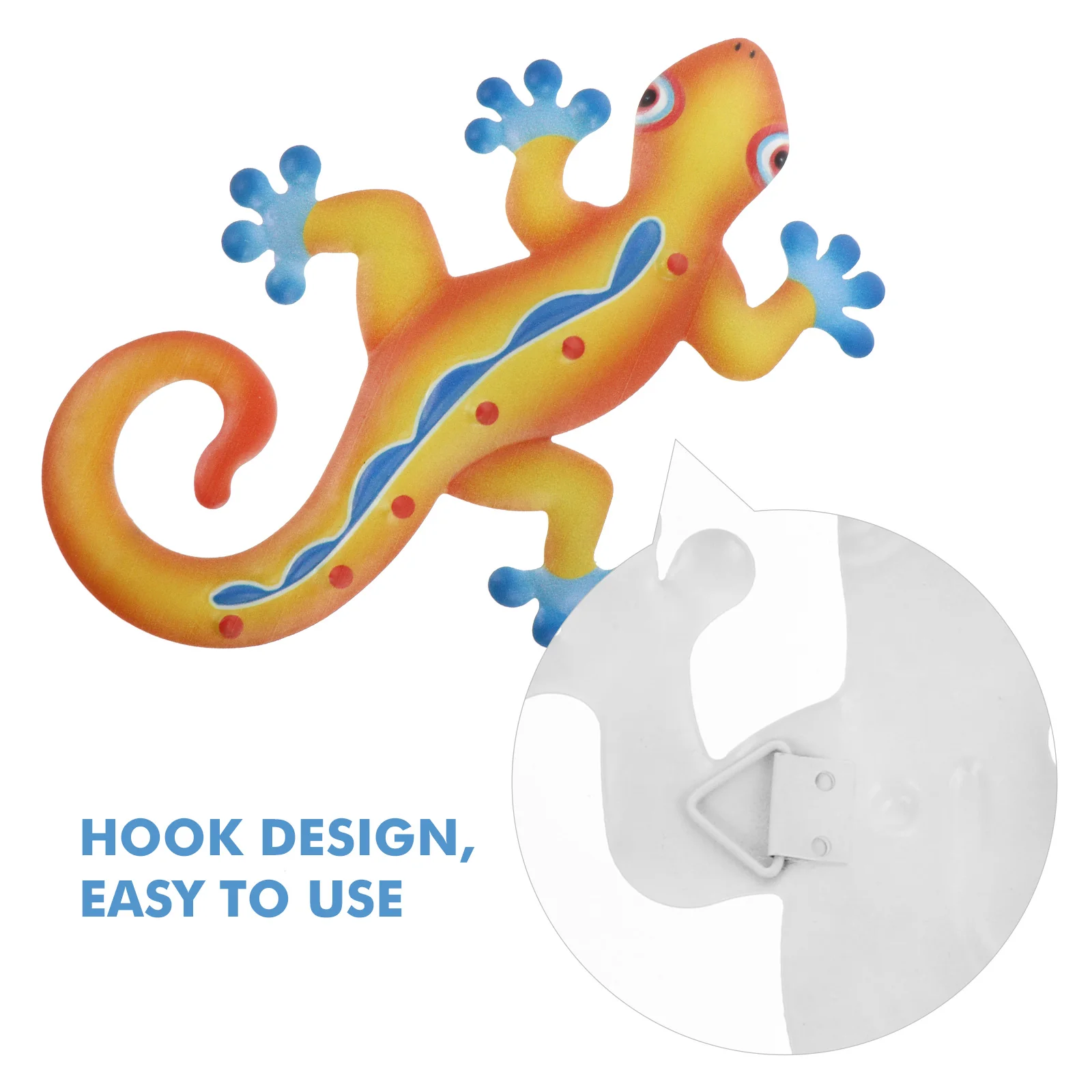 

1Pcs Metal Gecko Iron Art Wall Sculpture Bright Indoor Outdoor Hanging Ornaments for Garden Decor Metal Gecko