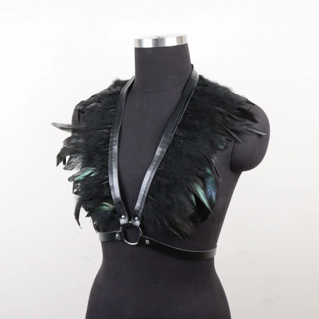 중세 벨트 인조 깃털 PU 가죽 벨트 할로윈 의상 소품 무대 공연 의상 벨트 소품 코스프레
