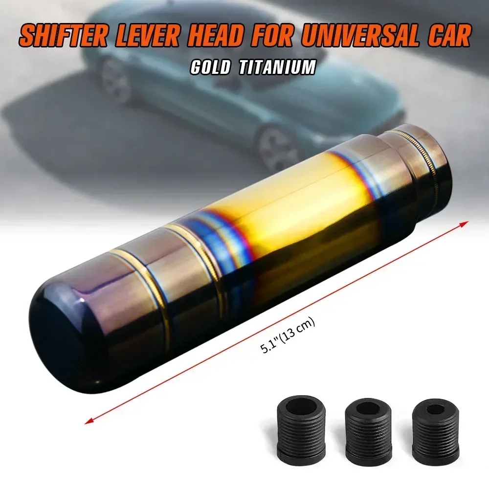 Universal Aluminum 13CM Gear Shift Knob Racing Manual Shifter Lever With Three Adapters