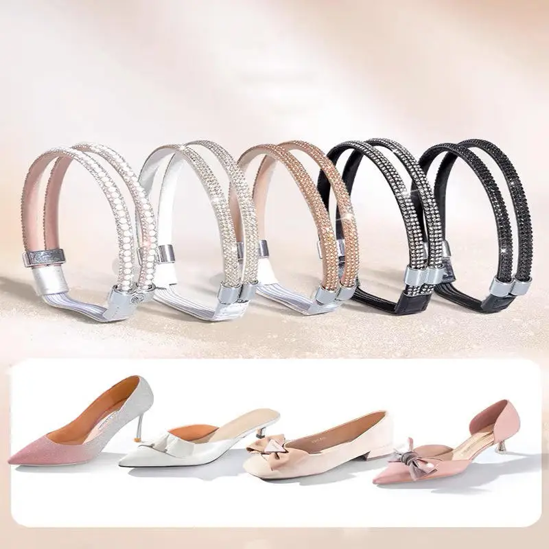 

Shiny High Heels Shoelaces Anti-fall Straps Installation-free Fixed Straps For Sandals Anti-fall High Heels Slippers