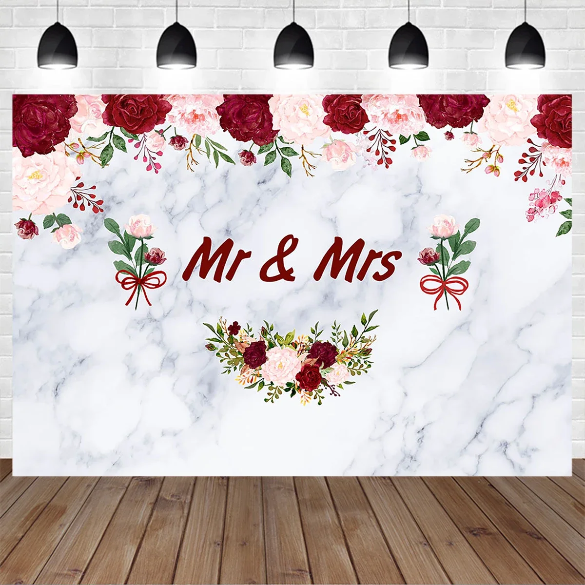 

Mocsicka Wedding Photo Background Marble Texture Flowers Bridal Shower Adult Studio Photobooth Decoration Backdrop Prop Banner