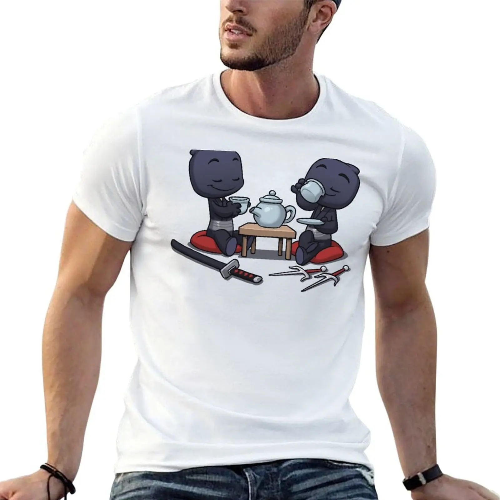Ninja Tea Time T-Shirt man t shirts for men casual t shirts for man graphic vintage T-Shirt