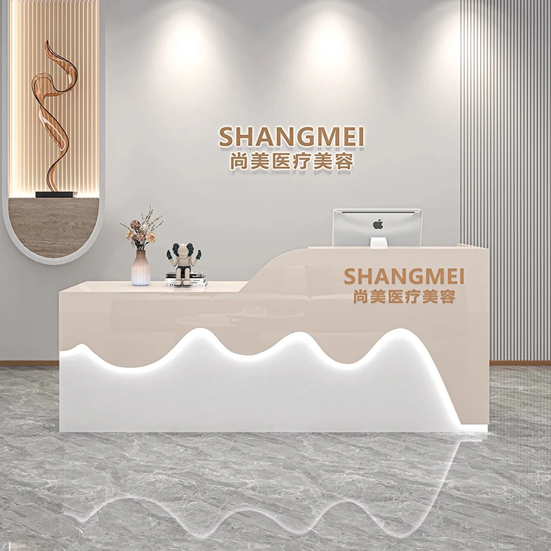 Space Saving Beauty Salon Reception Desk Unique Drawers Creative Reception Desks Recepcja Do Salonu Pieknosci Office Furniture