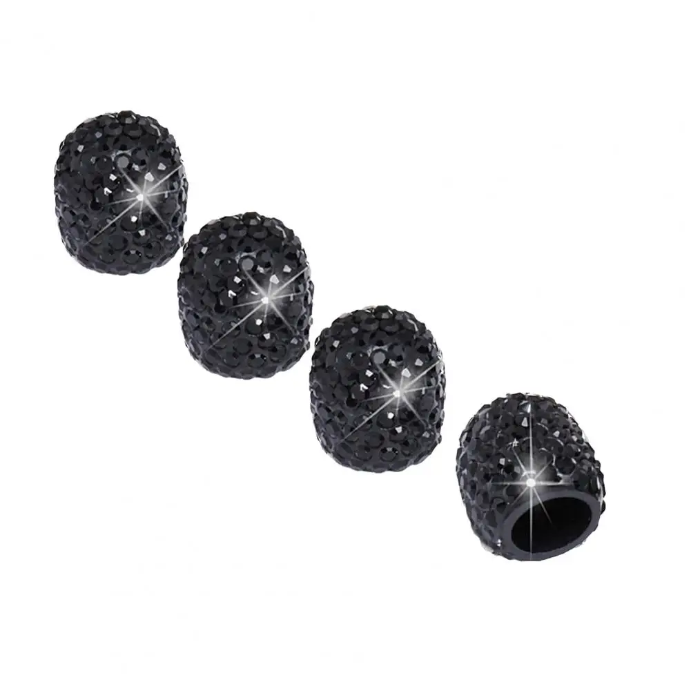 Polymer Clay Coated Tire Valve Eye-catching Rhinestone Car Tire Valve Accessories Sparkling Dustproof Gems for Universal Cars