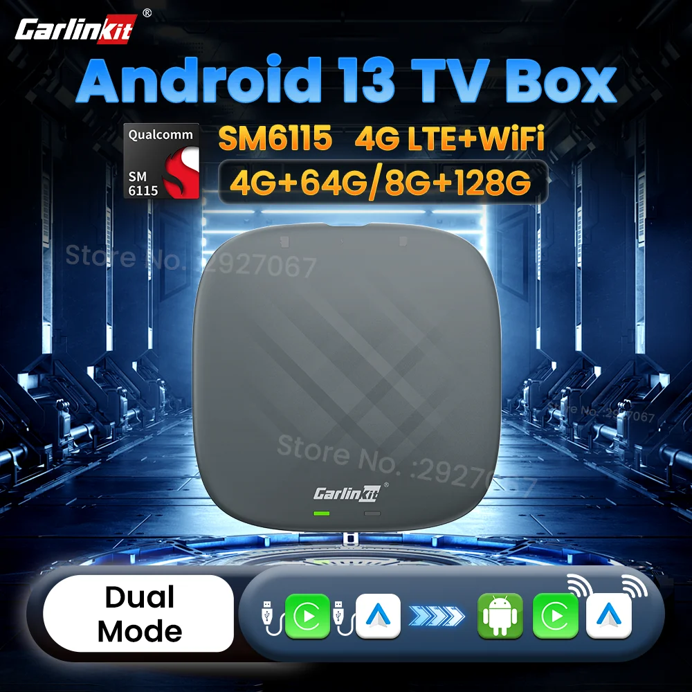 

CarlinKit CarPlay Ai Box Android 13 SM6115 8-ядерный смарт-автомобиль Android TV Box беспроводной CarPlay Android автобокс поддержка 512 Гб TF