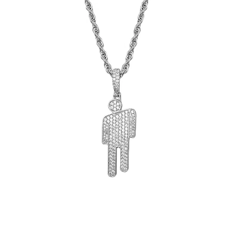 قلادة جديدة للنساء من الفولاذ المقاوم للصدأ قلادة قلادة بشرية لمحبي هدية مجوهرات الهيب هوب الشرير موضة كورية بالجملة