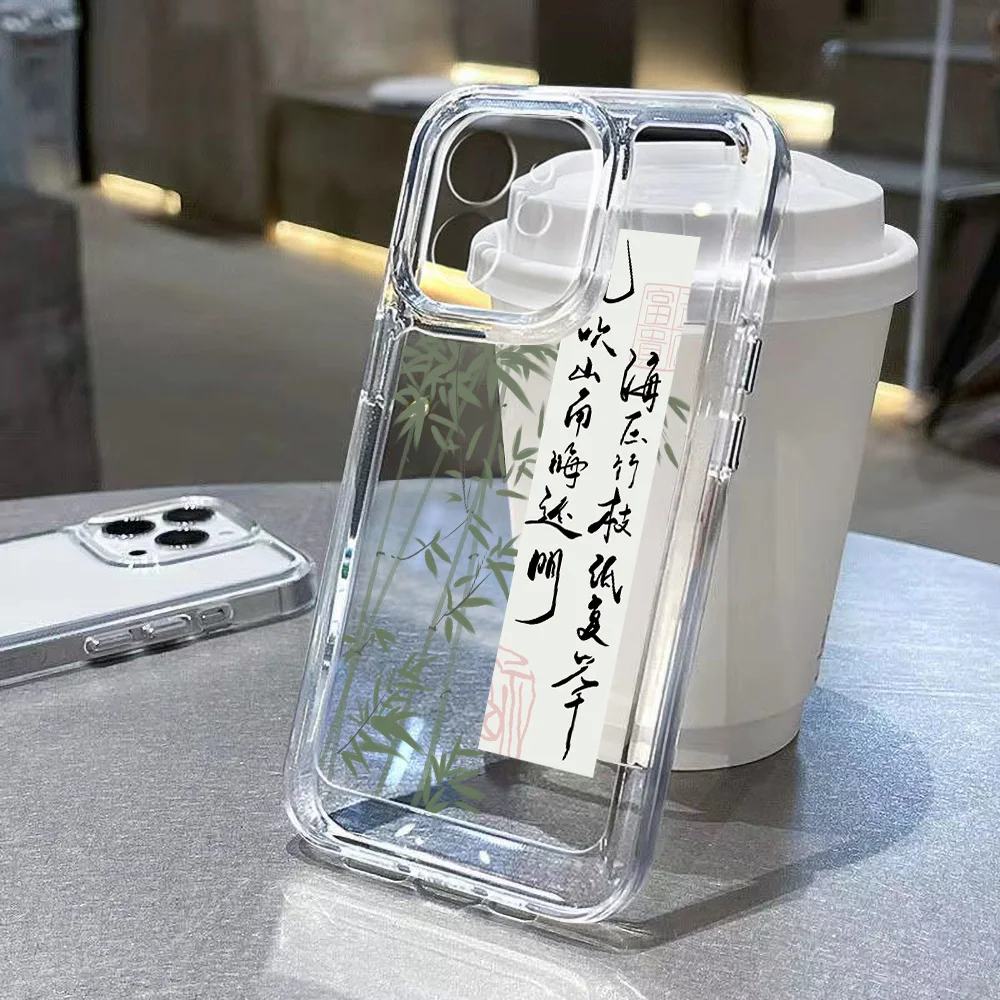 Aesthetic Art Font Phone Case for iPhone 16 15 14 13 12 11 Pro Max Mini X XS XR SE 7 8 Plus Transparent Shockproof Soft Cover