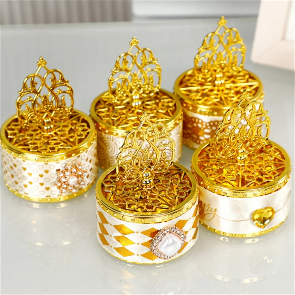 Gold Candy Boxes Wedding Party Gifts Box Baby Shower Display Pagoda Shape Organiser Plastic Candy Packaging Case Decorations New