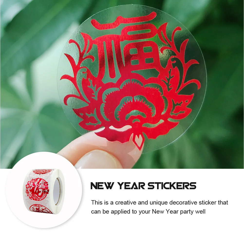 New Year's Fu Character Stickers for Tapes Spring Festival Label Adhesive Chinese Labels