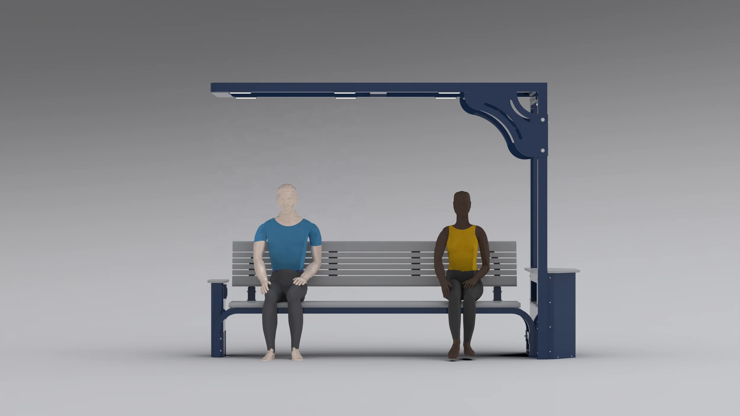 Smart Solar Powered Complete Set Of Outdoor Solar Bench With Manage Software