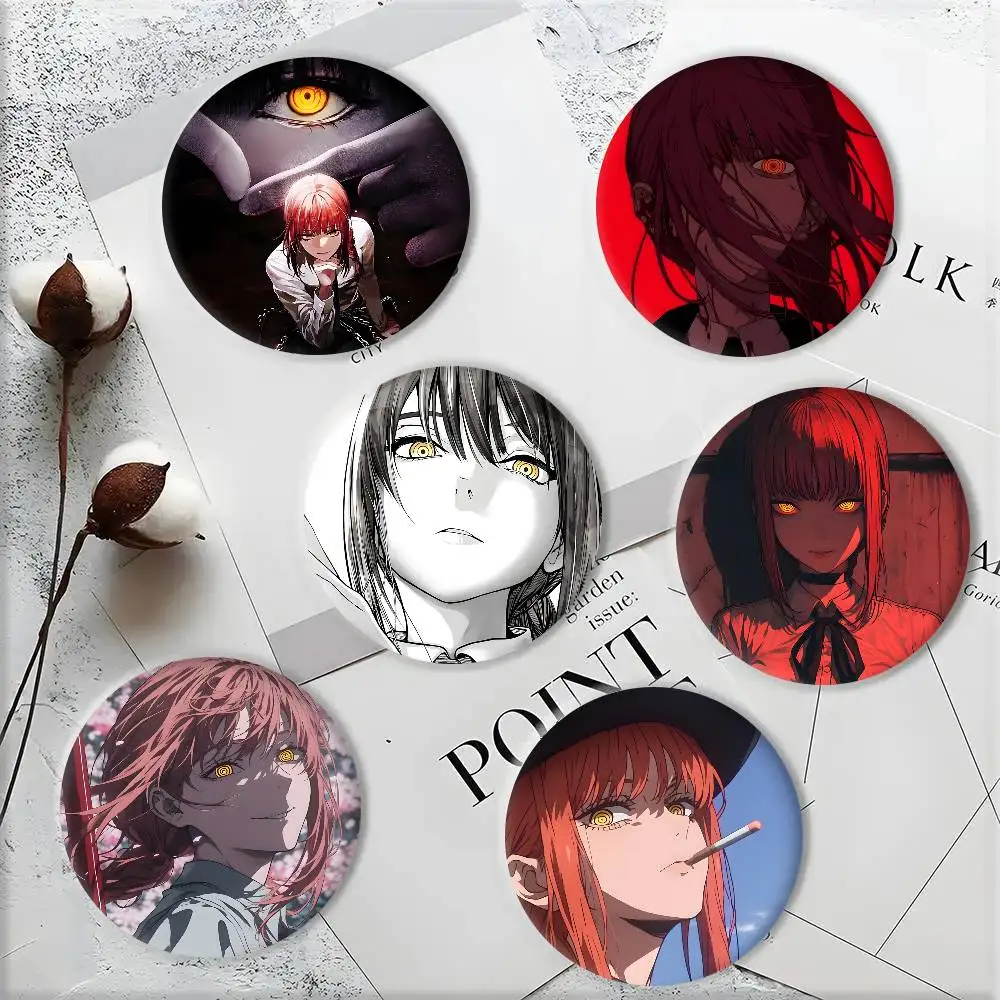 Cartoon Anime Characters M-Makima Badge Tinplate DIY Backpack Clothing Accessories Jewelry Pins