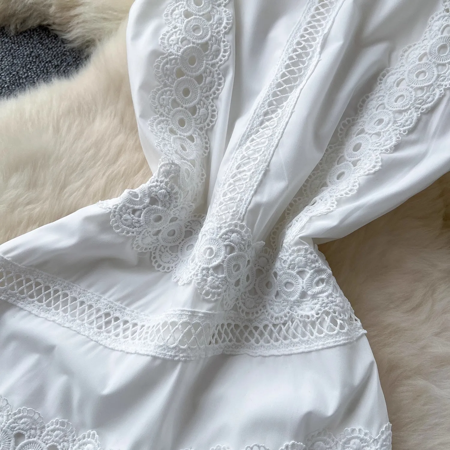 Luxe évider fleur broderie Robe formelle pour les femmes été sans manches vacances dentelle bal soirée longue Robe robes