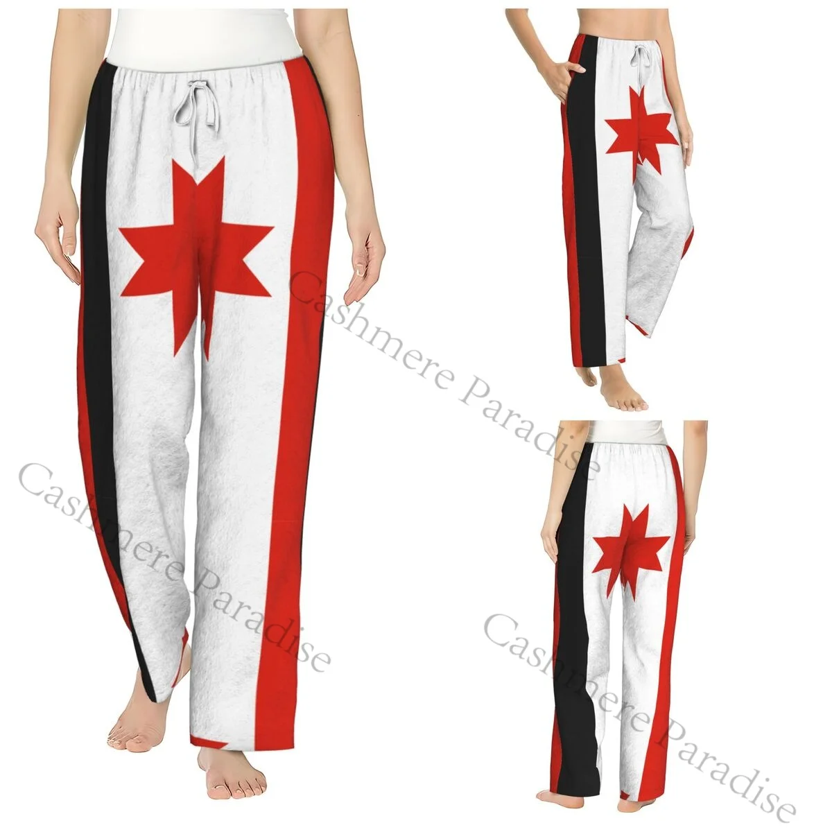 

Udmurtia Flag Flannel Pajama Pants for Women Soft Warm Sleep Pants with Elastic Waistband