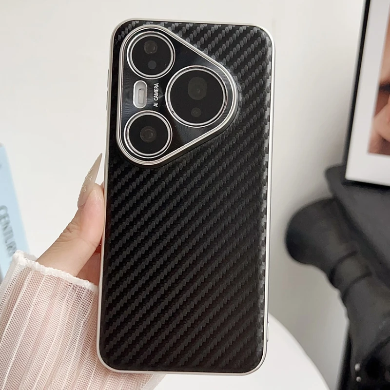 

Для Huawei Pura 80 Ultra 80 Pro Plus Чехол Роскошный защитный чехол из искусственного углеродного волокна для Huawei Pura 80 Ultra Full Cover Shell