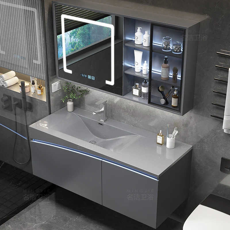 Metal Baking Paint Basin, Bathroom Sink, Hand Washing Basin, Modern Simple and Luxurious Bathroom Cabinet Combination