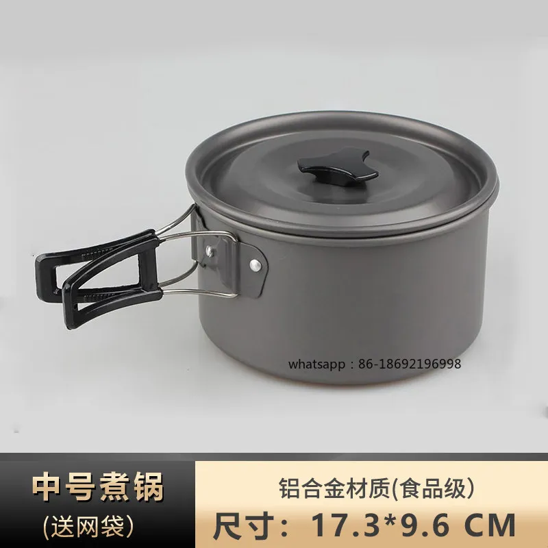 Outdoor Pots and Pans Portable Camping Cookware Outdoor Camping Cassette Stove Cover Pot Kettle Picnic Tableware Equipment