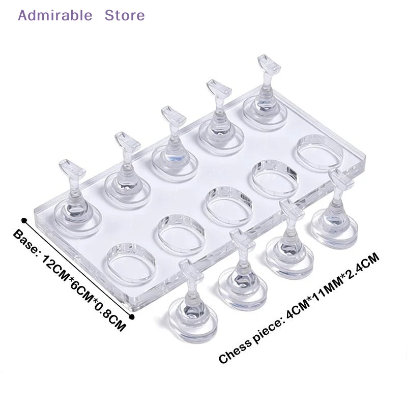 [W]Non Magnetic Nail Art Practice Stand Acrylic Material Multiple Base Shapes Portable for DIY Manicure Design Nail Technicians