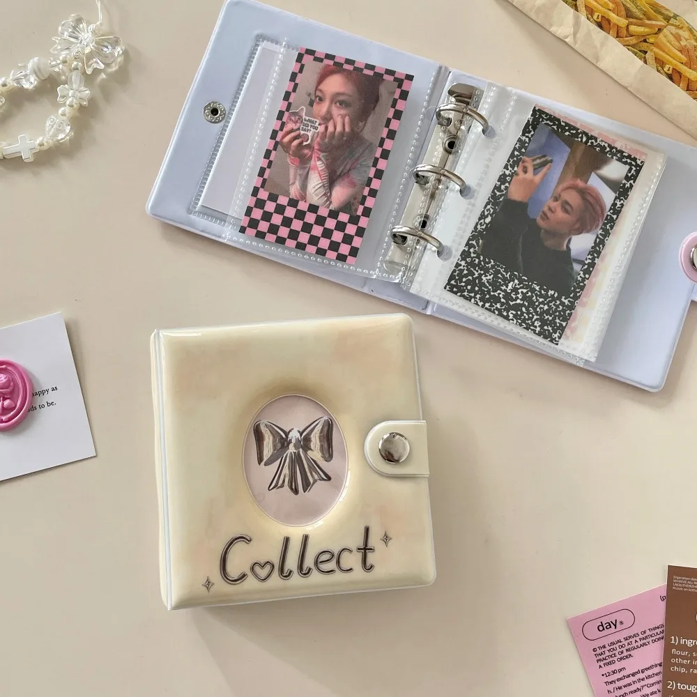 3 inch Photos Collect Book 40 Pockets PVC 3 inch PVC Photo Album Solid Color Gradient Color Mini Photo Album Decorative