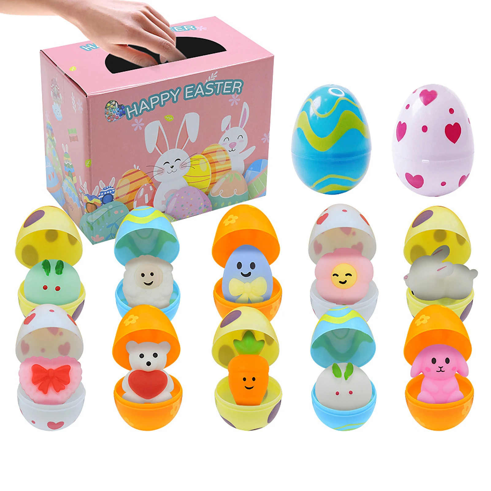 

Simulation Ornament Children Hide With Colour Toddlers Educational Shape Sorter DIY Craft Easter Egg Toy Set Squeak Nesting