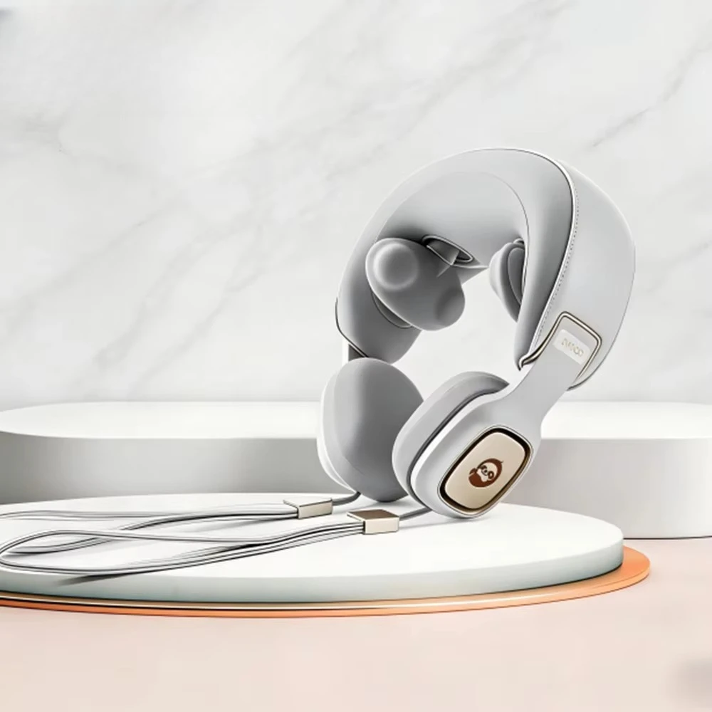 Headphone‑Style Shoulder Neck Massager, Humanoid Joint Deep Kneading Silent Hot Compress Massage Device