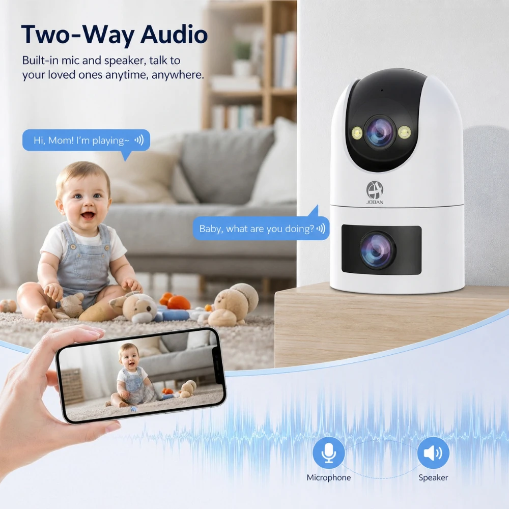 Jooan 4K 8MP Dual Lens Dual Screen IP Camera Wifi Outdoor PTZ Cameras Auto Tracking CCTV Camera Audio Video Indoor Surveillance image 6