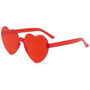 Sonnenbrille im geformten Herzen von Pfirsich, rahmenlose Partybrille, dickes Stück 10 Hauptverkaufsbrillen Coracao - №1