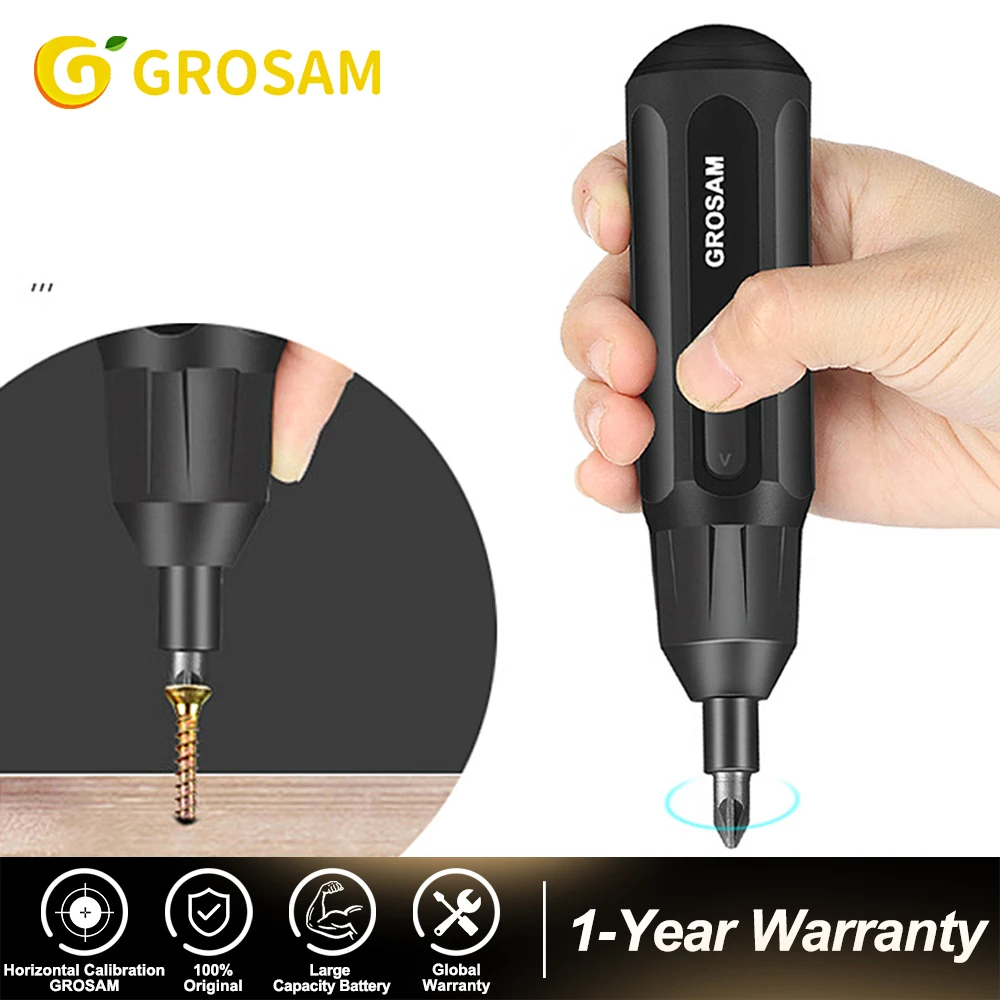 GROSAM 3.6V Mini Electrical Screwdriver Set WL-DDLSD Smart Cordless Electric Screwdrivers USB Rechargeable Handle