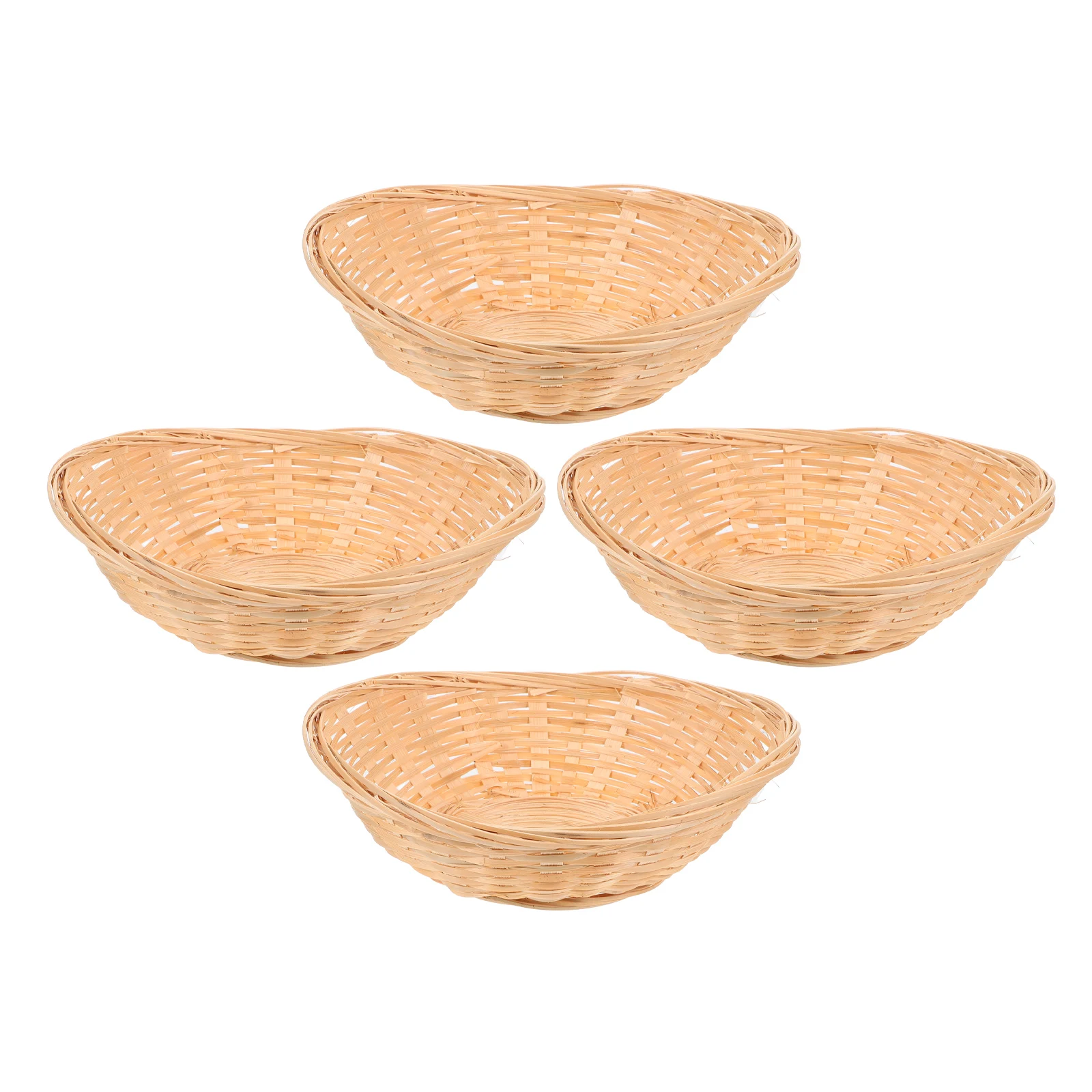 

Handwoven Bamboo Bread Oval Snack Storage Basket With Drainage Design Kitchen Serving Fruit Vegetable Basket Stackable