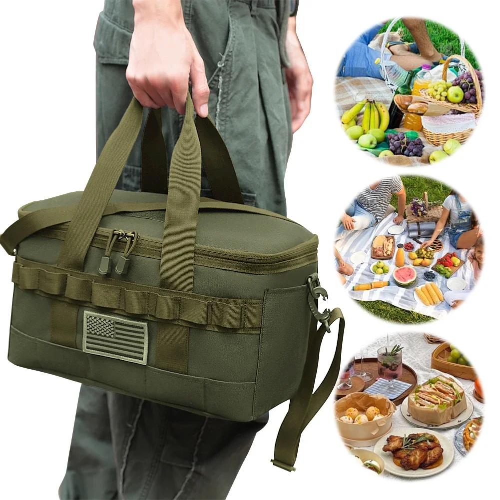 Borsa per il pranzo all\'aperto resistente borsa da Picnic all\'aperto di grande capacità scatola per il pranzo isolata per il campeggio Picnic Beach