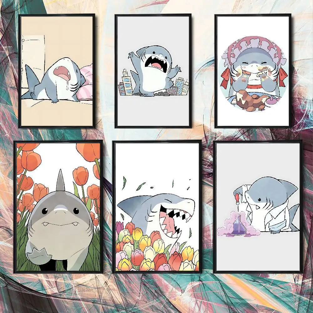

Will bite people Jeff the Land Shark High Quality Dorm Living Room Aesthetic Wall Decoration Painting Poster Stickers Gift