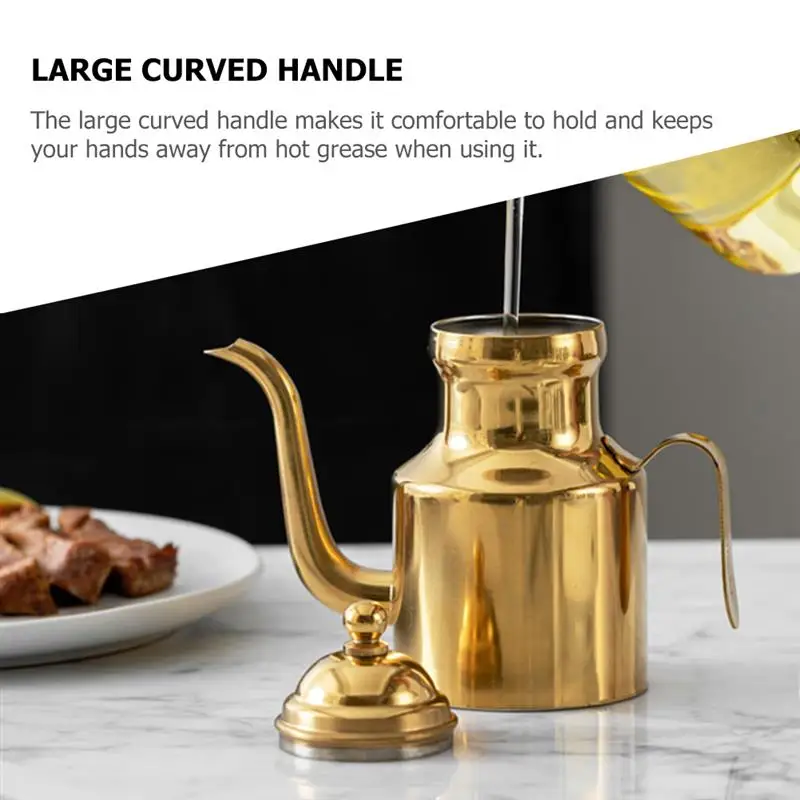 Stainless Bottle Steel Grease Vinegar Olive Oil Container Dispenser Pot Kitchen Cooking Sauce Strainer Kettle Bacon Cruet