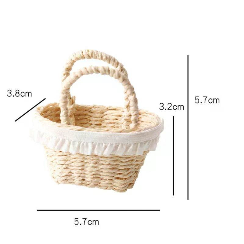 1/12 Puppenhaus Simulation Mini Woven Korb Modell Puppenhaus Möbel Dekoration Puppenhaus Micro Szene Pretend Spielen Spielzeug