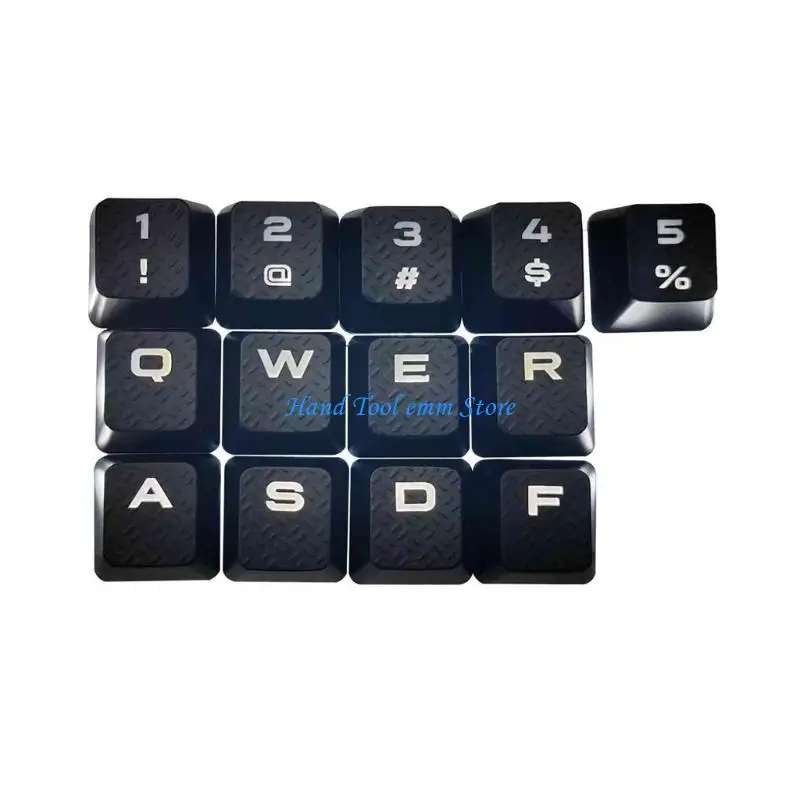 

H37F 13PCS Ergonomic Mechanical Keyboard Keycaps with Backlights Textured Finish for K70 RGBK70 K95 K90 K65 Improved Control