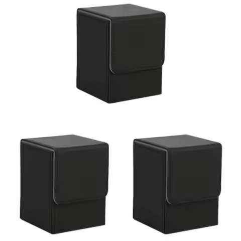 3X Card Case Deck Box Sleeved Cards Deck Game Box For Yugioh MTG Binders: 100+, Black