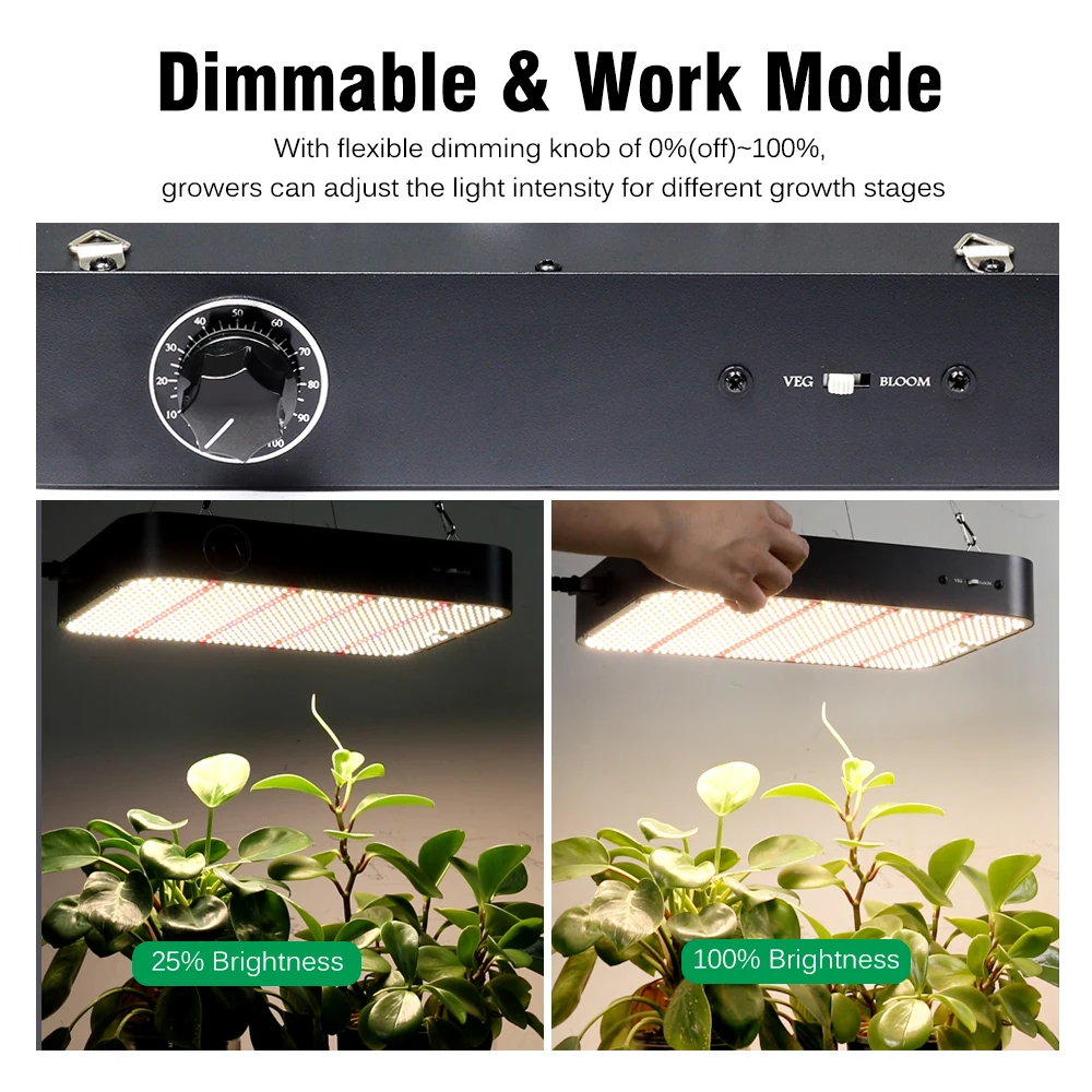 100 واط/200 واط/300 واط الطيف الكامل الكم Led مصباح المجلس 3000 كيلو 3500 كيلو الأحمر IR الأشعة فوق البنفسجية النبات تنمو ضوء مع VEG بلوم وضع عكس الضوء مصباح #4