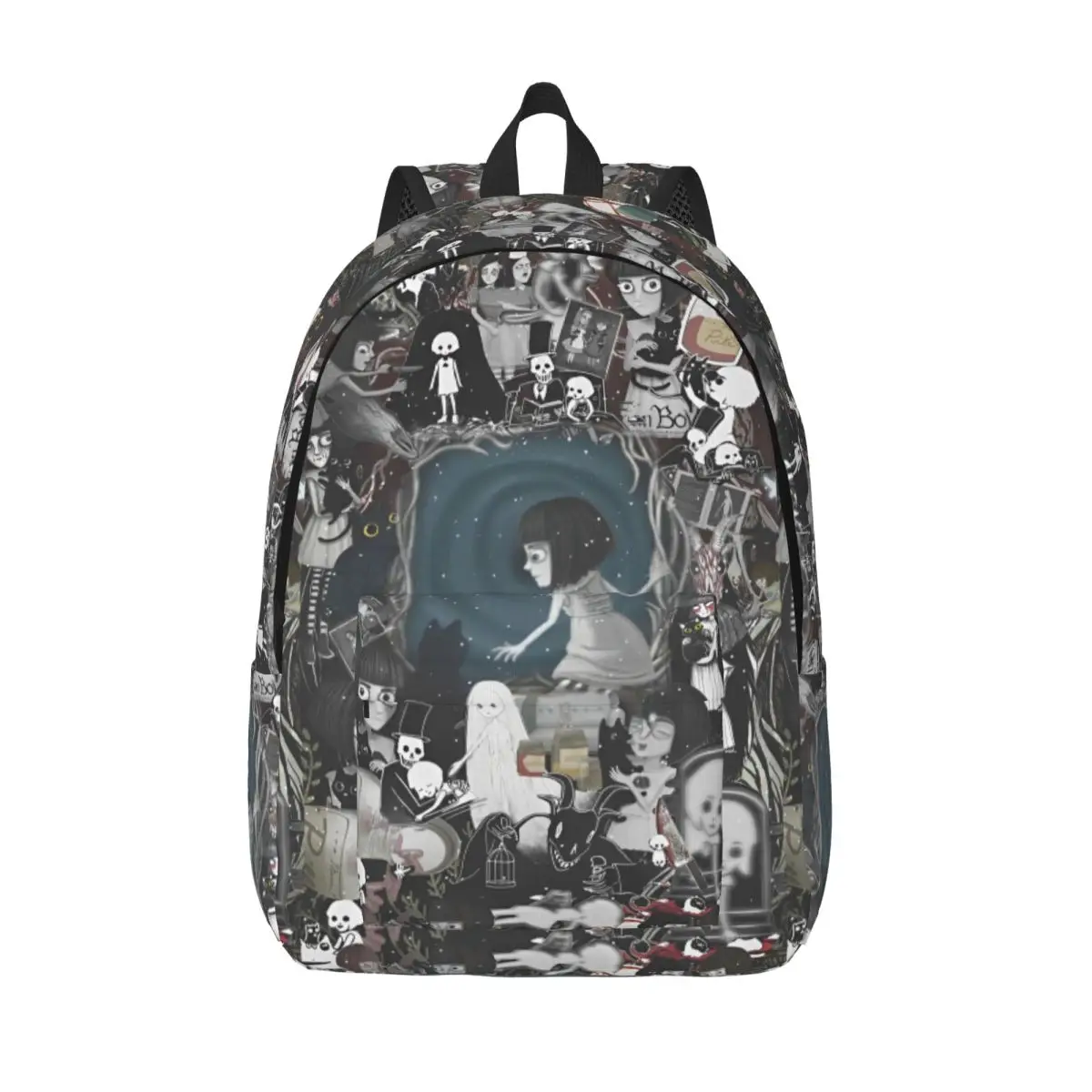 

Fran Bow Little Cute Girl Backpack for Men Women Teenage School Work Daypack Mr Midnight Game College Shoulder Bag Lightweight