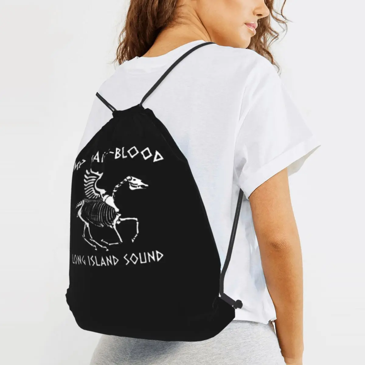 Camp Half Blood Nico DiAngelo Hades Cabin Backpacks Casual Drawstring Bundle Pocket Sports Bag Book Bags for Travel Students