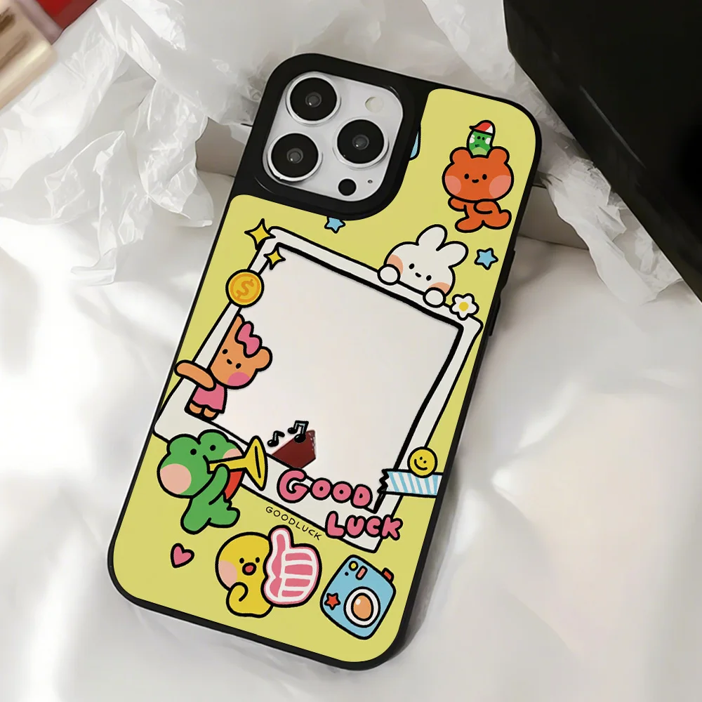 Cute Cartoon Mirror Phone Case For iPhone 17 Pro Max Case iPhone 11 15 Pro 16 14 13 12 17Pro Max Cases Make up Mirror Back Cover - view 5