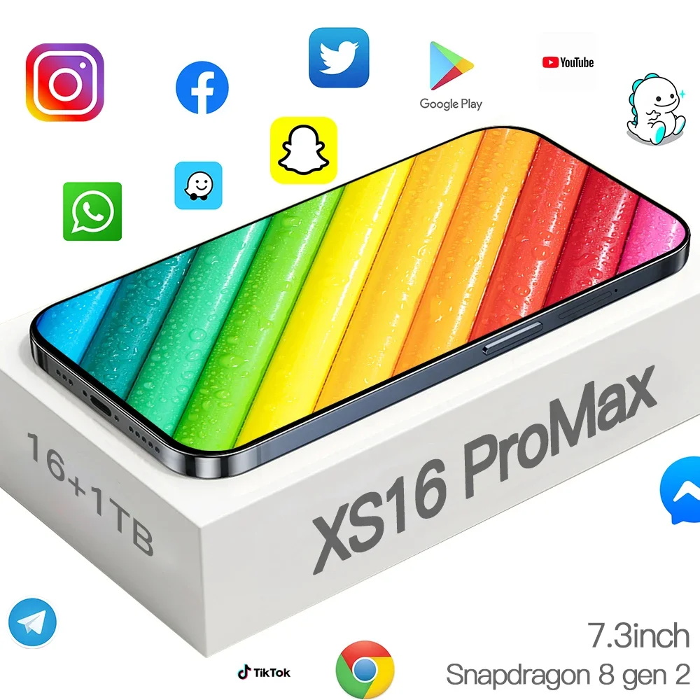 

New I16 Pro Max Smartphone 7.3Inch telefone 7800mAh 16+1TB Cell phones Camera 5G Unlock Mobile Phones