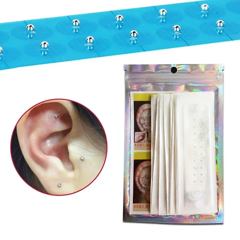 100pcs Ear Care Seeds Acupuncture Auricular Disposable Ear Stickers Massage Therapy Needle Patch Auricular Auriculotherapy